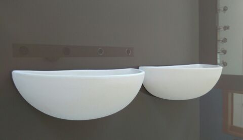 Paire d'applique en c�ramique blanche 6 Grand-Champ (56)