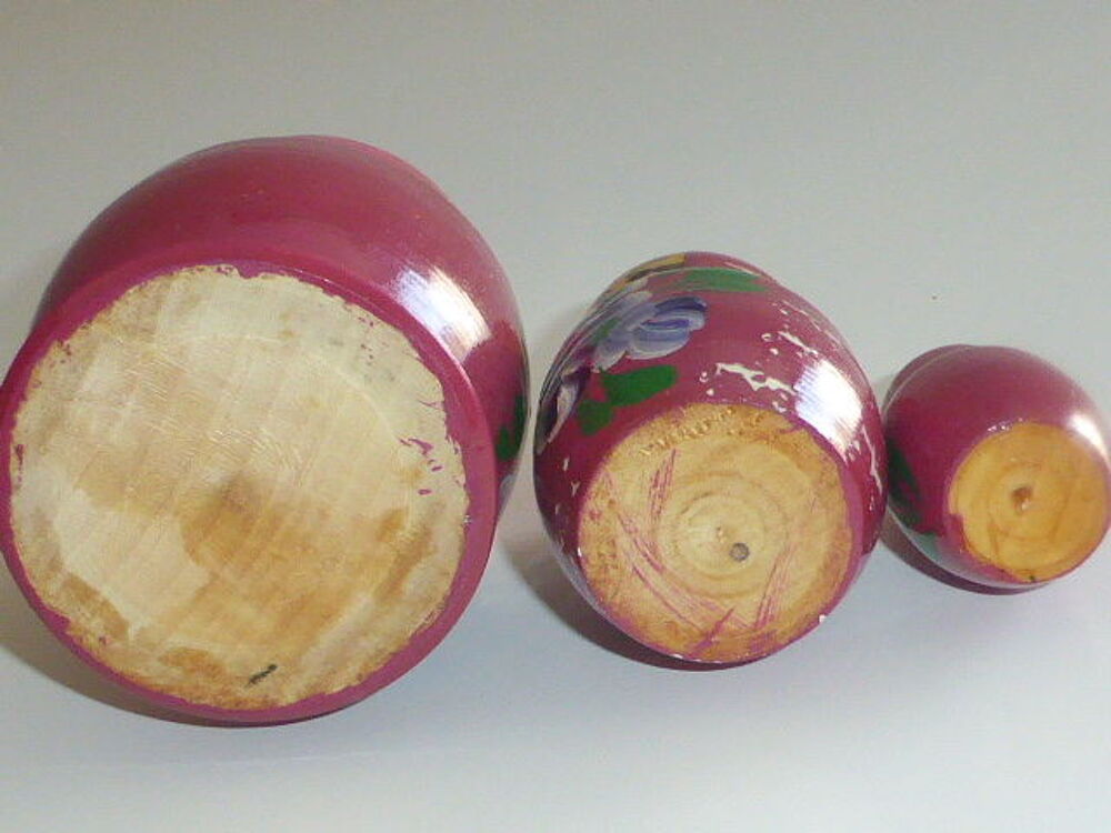 Poup&eacute;es russes Matriochka roses 3 pi&egrave;ces 