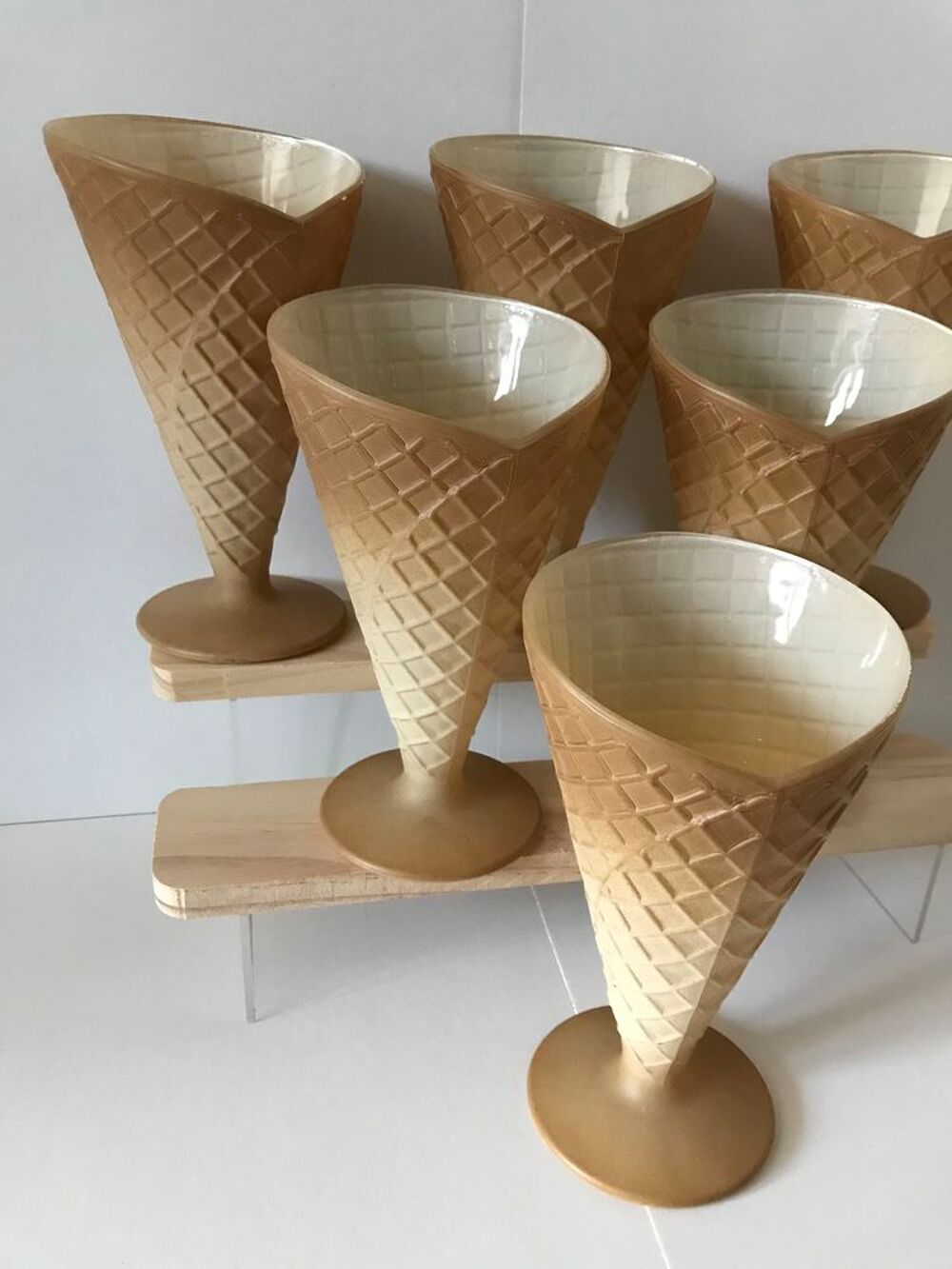 Lot 6 coupe &agrave; glace forme c&ocirc;ne Cuisine