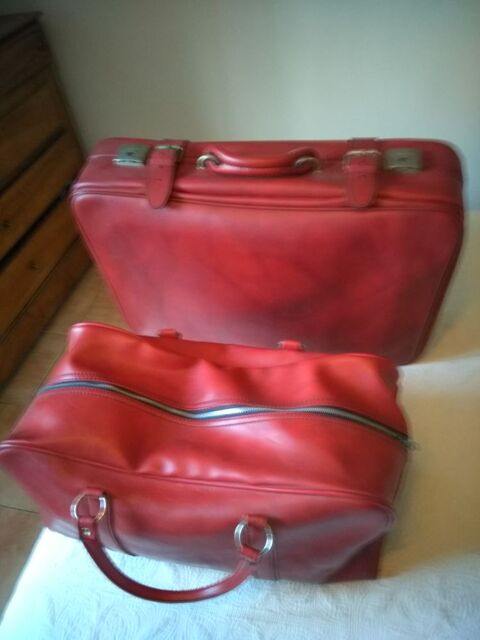 ensemble valise et sac de voyage en skai vintage 45 Bondy (93)
