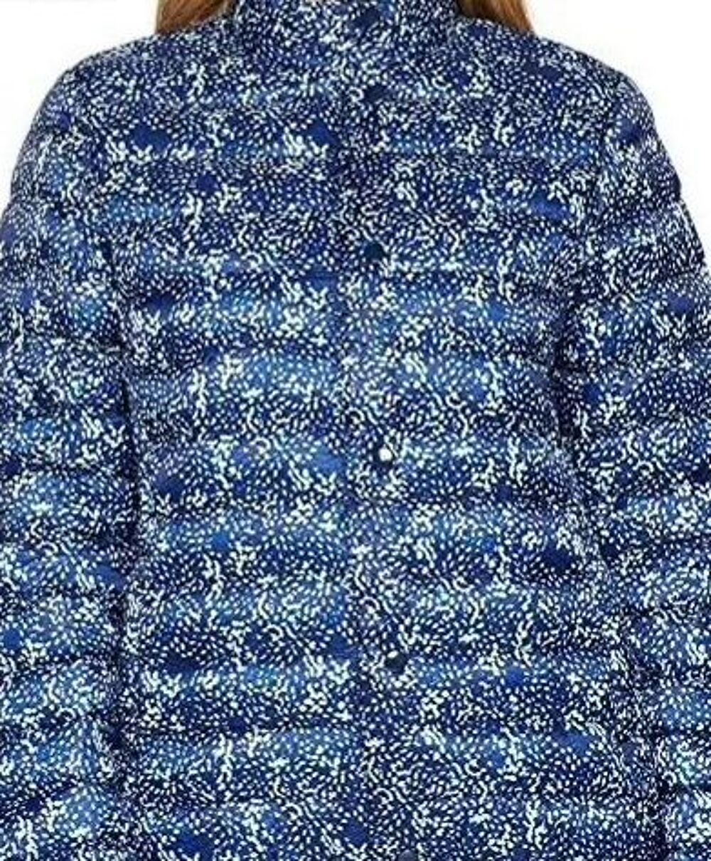 Blouson veste doudoune bleu imprim&eacute; Thermolactyl Damart T 42 Vêtements