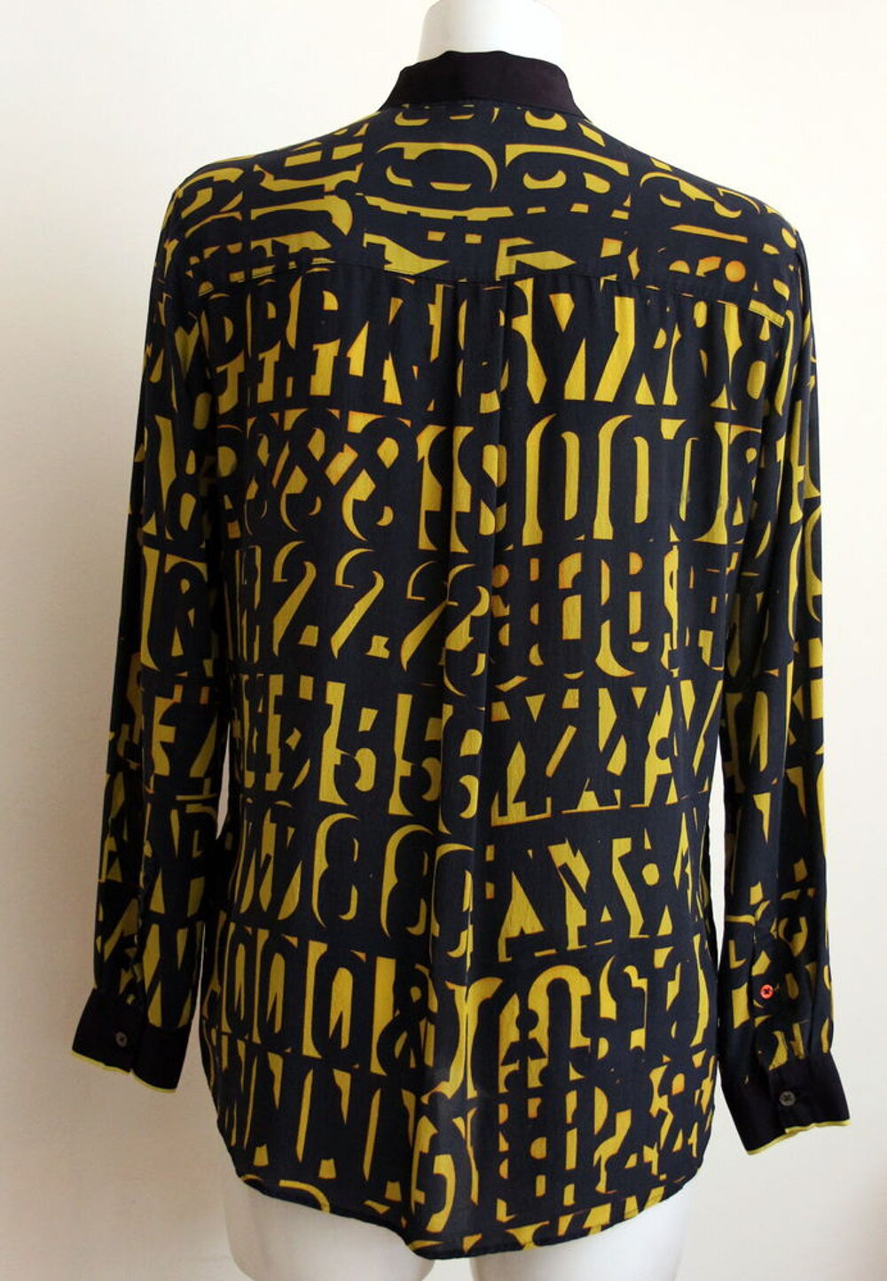 Top Chemise soie jaune et bleu PAUL SMITH T.40 Vêtements