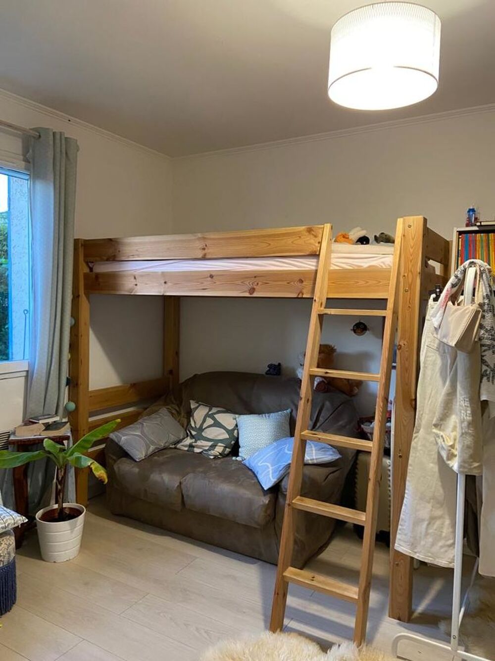 Lit Mezzanine ado adulte bois couleur miel Mobilier enfants