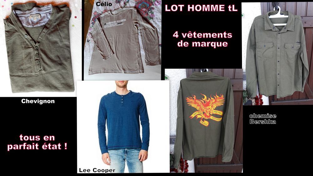 LOT HOMME &eacute;tat neuf : Chevignon, Lee Cooper, C&eacute;lio... V�tements
