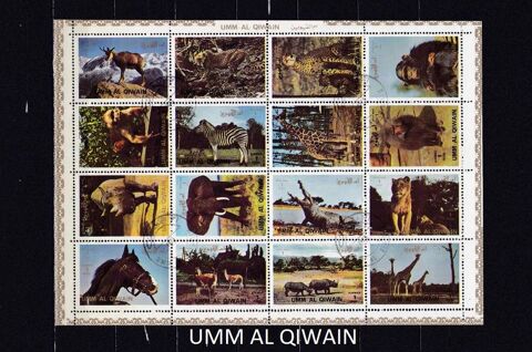 bloc d'UMM AL QIWAIN avec des ANIMAUX (lot 1) 2 Les �glisottes-et-Chalaures (33)