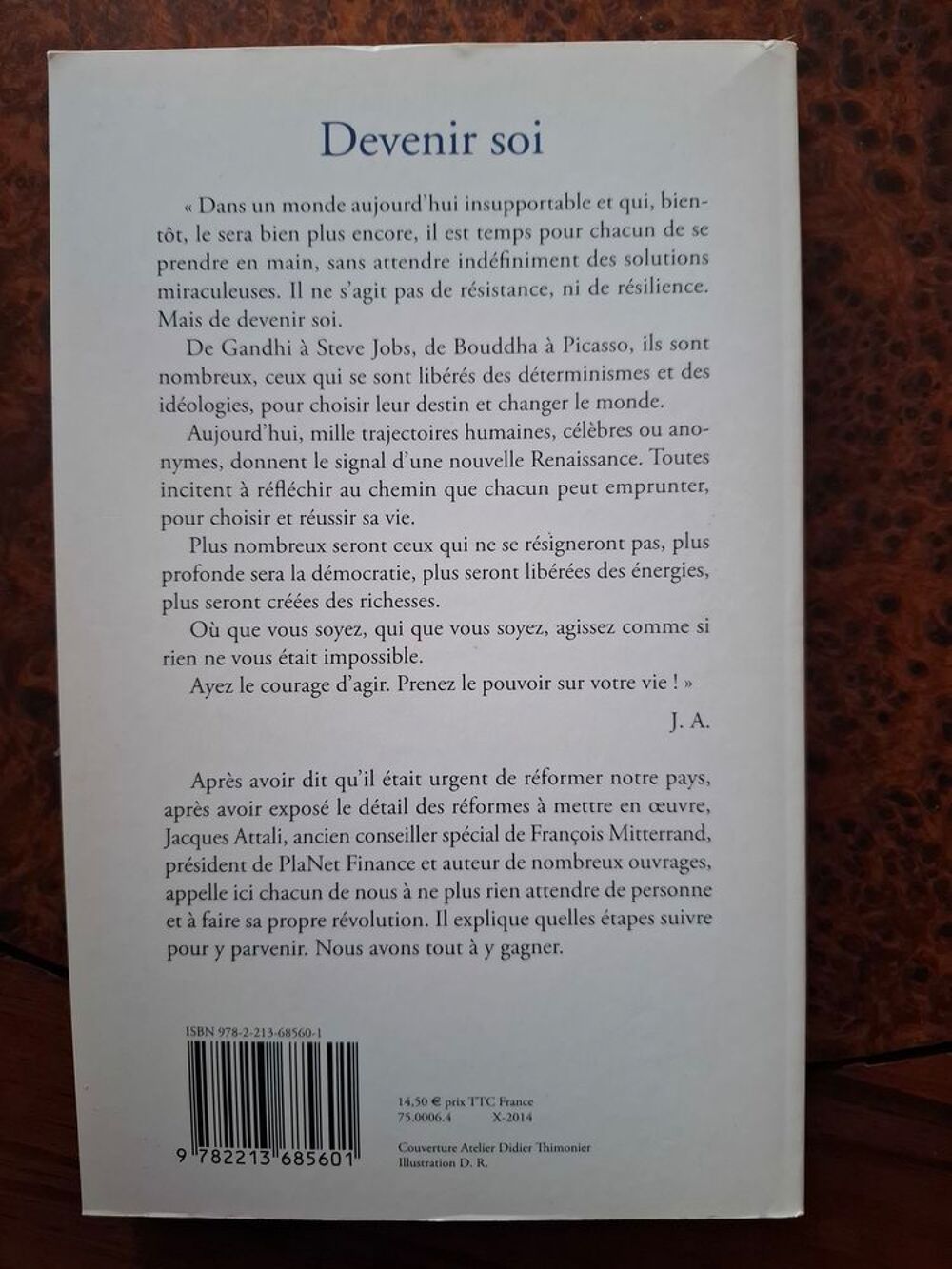 Livre "Devenir soi" de Jacques Attali 2014 Fayard Bon &eacute;tat Livres et BD