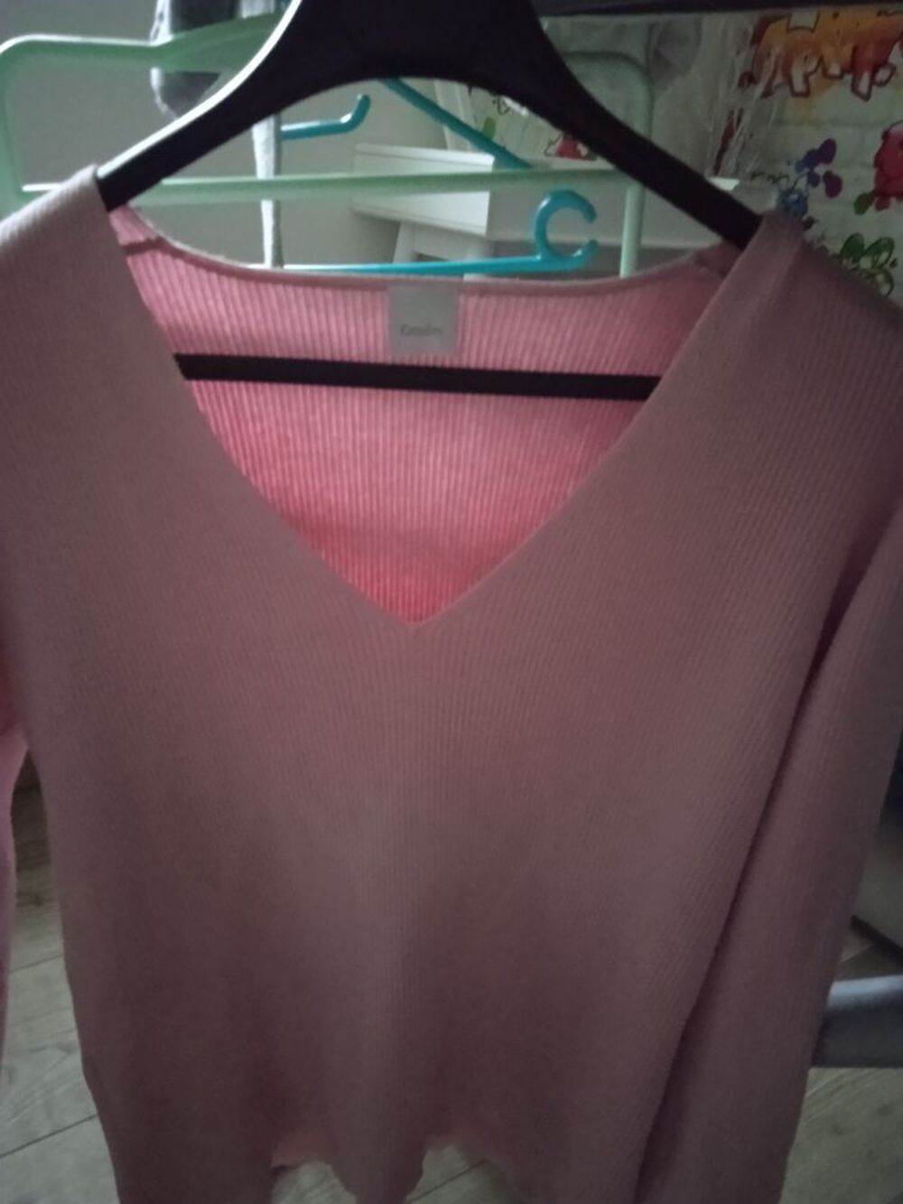 Petit pull rose marque Cama&iuml;eu T 40 manches 3/4 50 % coton e Vêtements