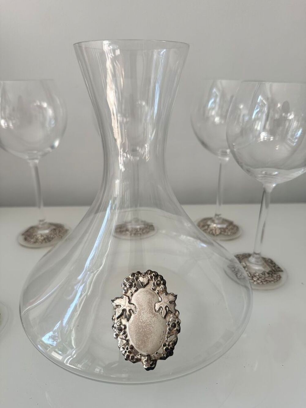 Service &agrave; vin vintage ? Carafe &agrave; d&eacute;canter + 5 verres ? D&eacute;cor Décoration