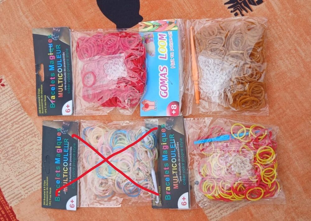 Lot n&deg;2 pour Fabriquer Bracelets Elastiques avec Clips, Etc. Jeux / jouets