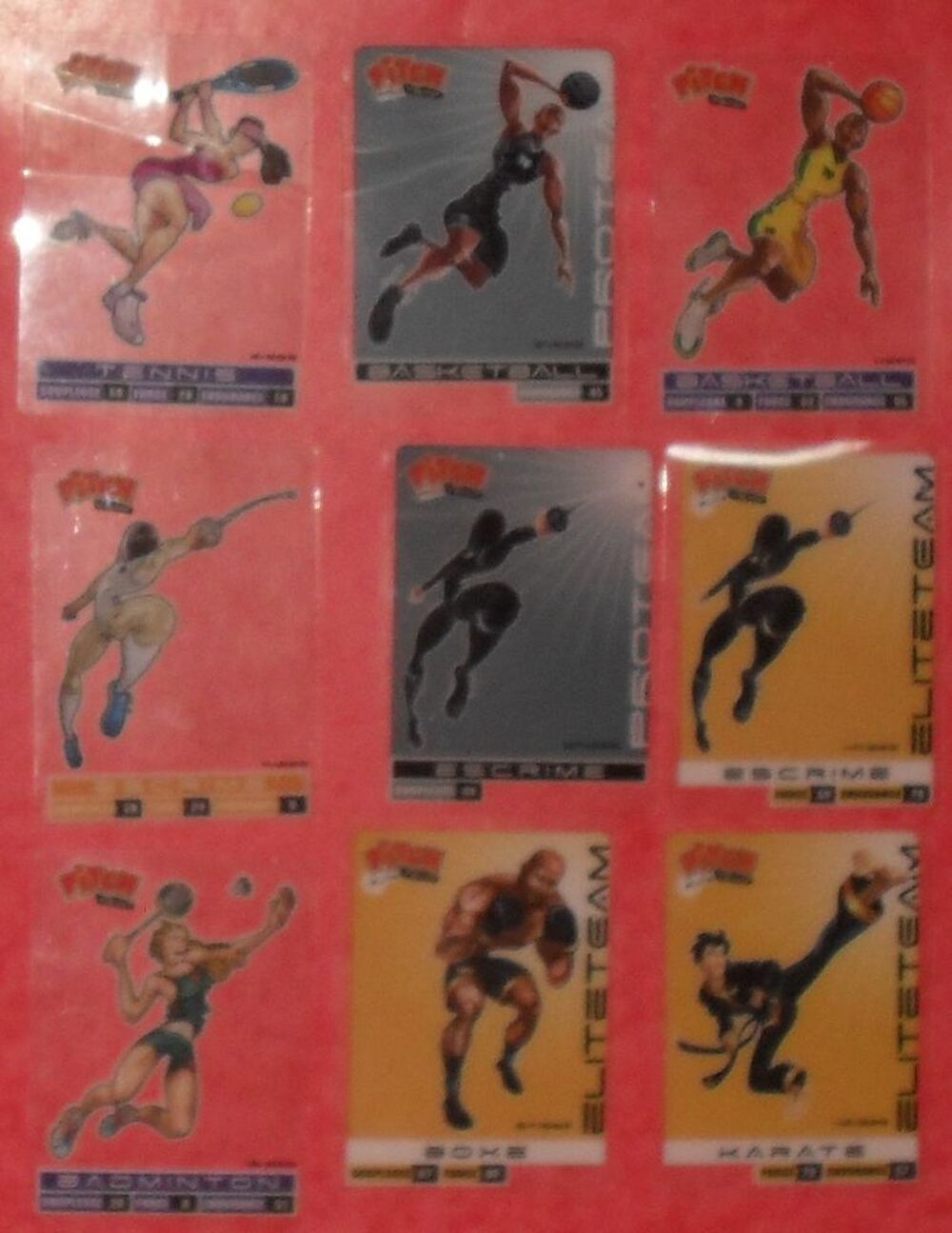 18 Cartes Pitch Sports 2012 - Transparentes. 