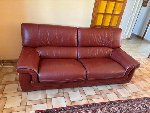 Canap� 3 places en cuir pleine fleur ? Design classique  0 Bonchamp-l�s-Laval (53)