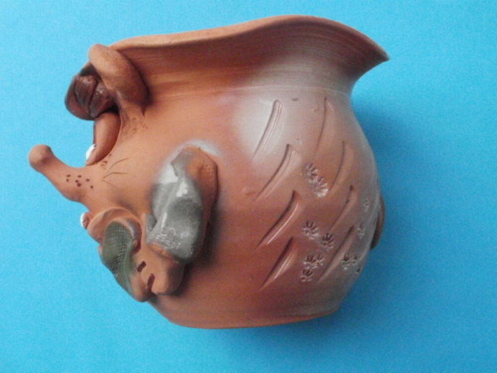 CACHE POT ou vide poche t&ecirc;te de cochon en terre cuite Décoration