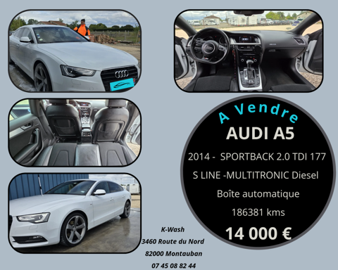 Audi A5 Sportback 2.0 TDI 177 Ambiente Multitronic A 2014 occasion Montauban 82000