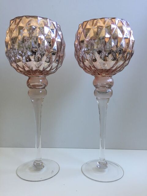 Photophores Vases Bougeoirs sur Pied Façon Mercurisé Irisé R 69 Marseille 11 (13)