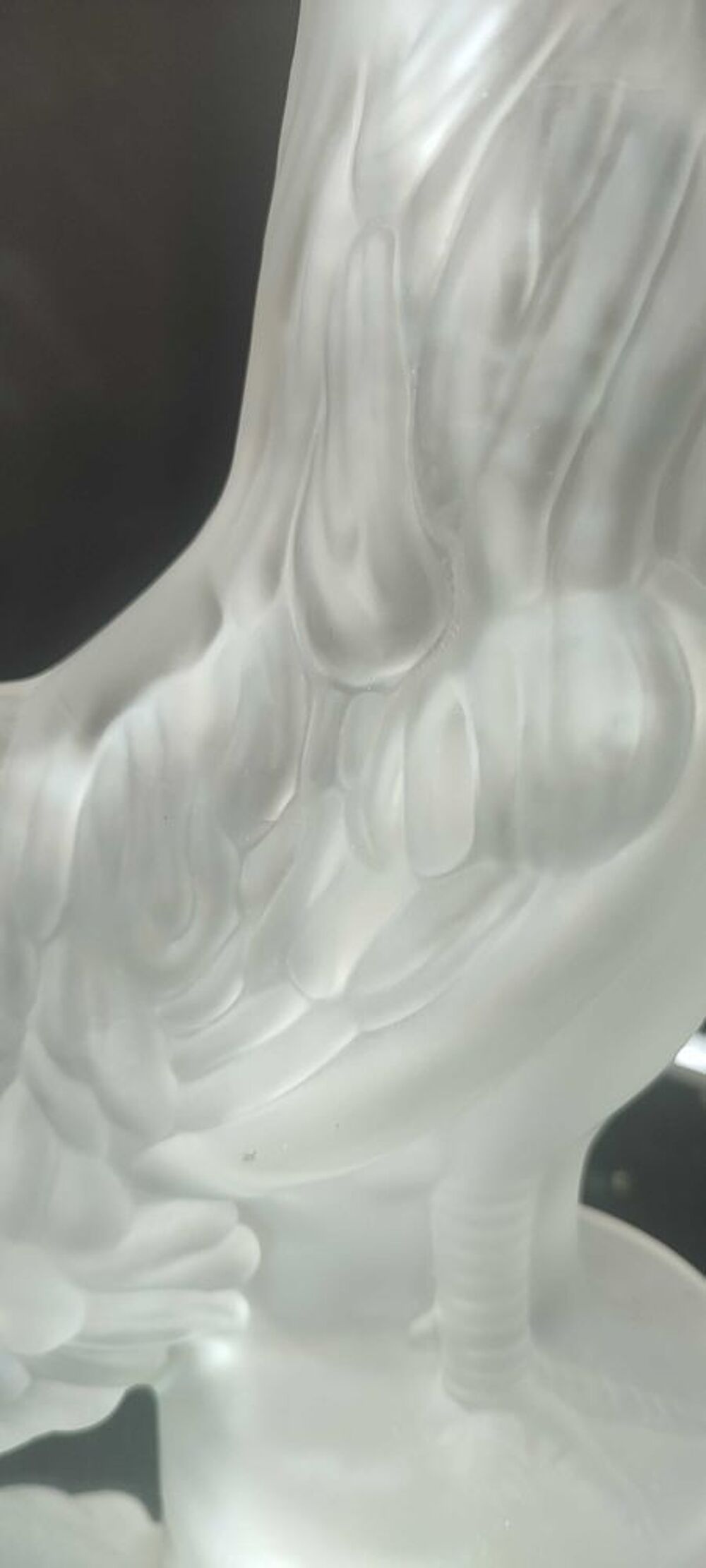 Carafe zoomorphe (28 cm) en verre d&eacute;poli italien - Ann&eacute;es 70 
