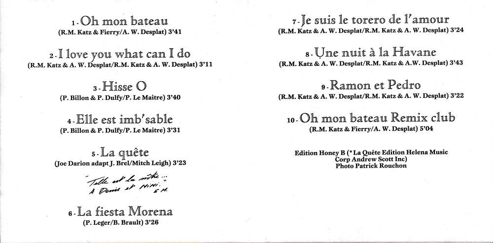 CD Eric Morena - Oh Mon Album (Edition 1989) CD et vinyles