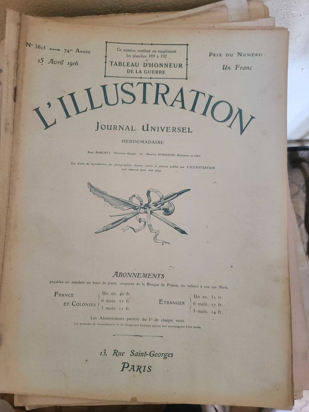 lot de journaux de la 1er guerre 