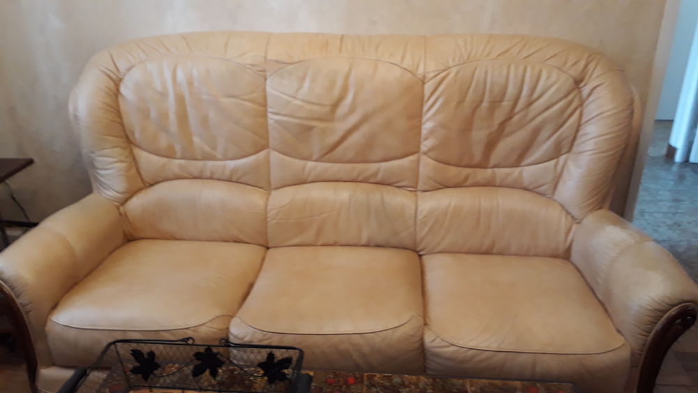 canape cuir 3 places et 2 fauteuils Meubles