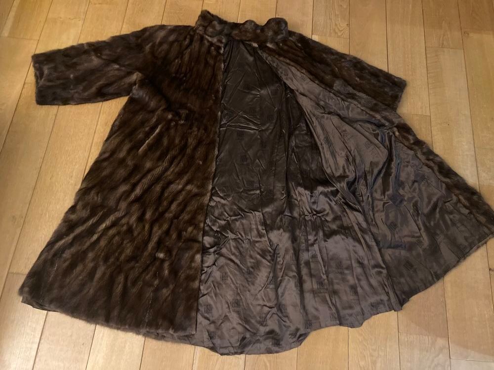 Manteau long en vison marron Vêtements