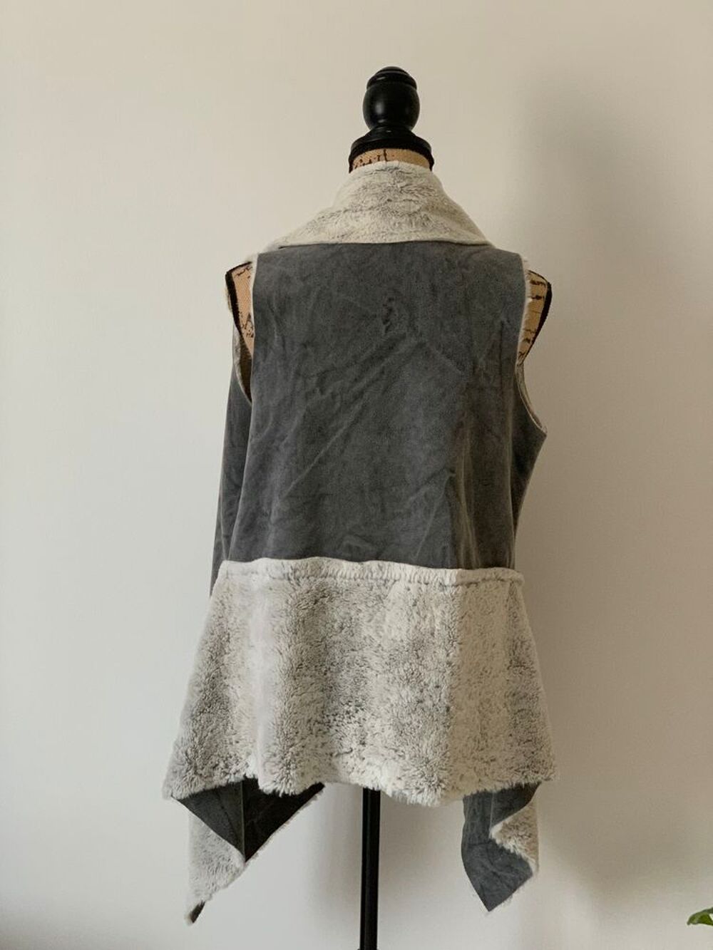Poncho &agrave; col polaire et dain femme Vêtements