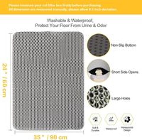   Tapis Litiere pour Chat, 60 X 90 cm 