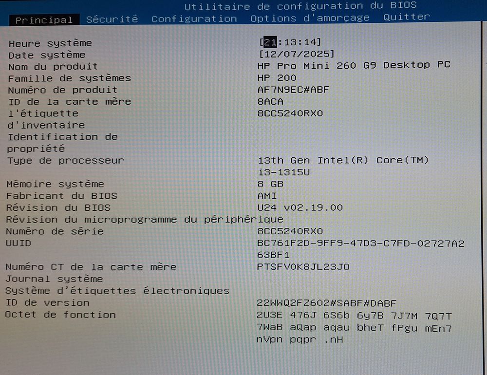 *HP 260 G9 DESKTOP MINI N EUF* Mat�riel informatique