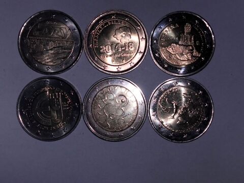 Lot de 6 pi�ces de 2 comm�moratives Monaco Finlande Espagne 30 Cr�hange (57)