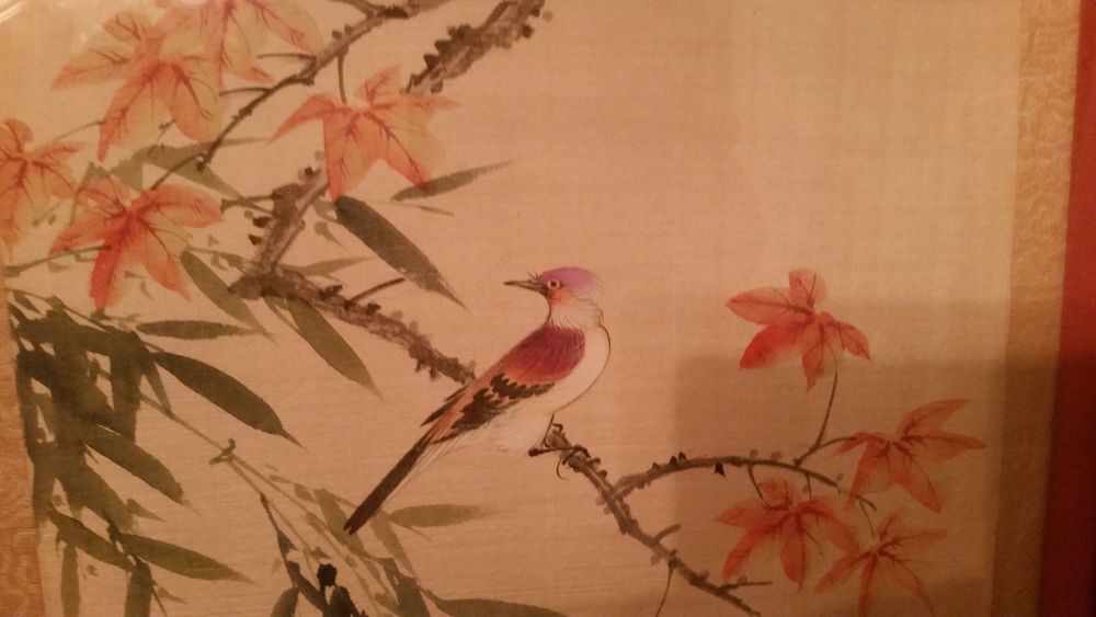 Tableau peinture sur soie CHINOIS Décoration
