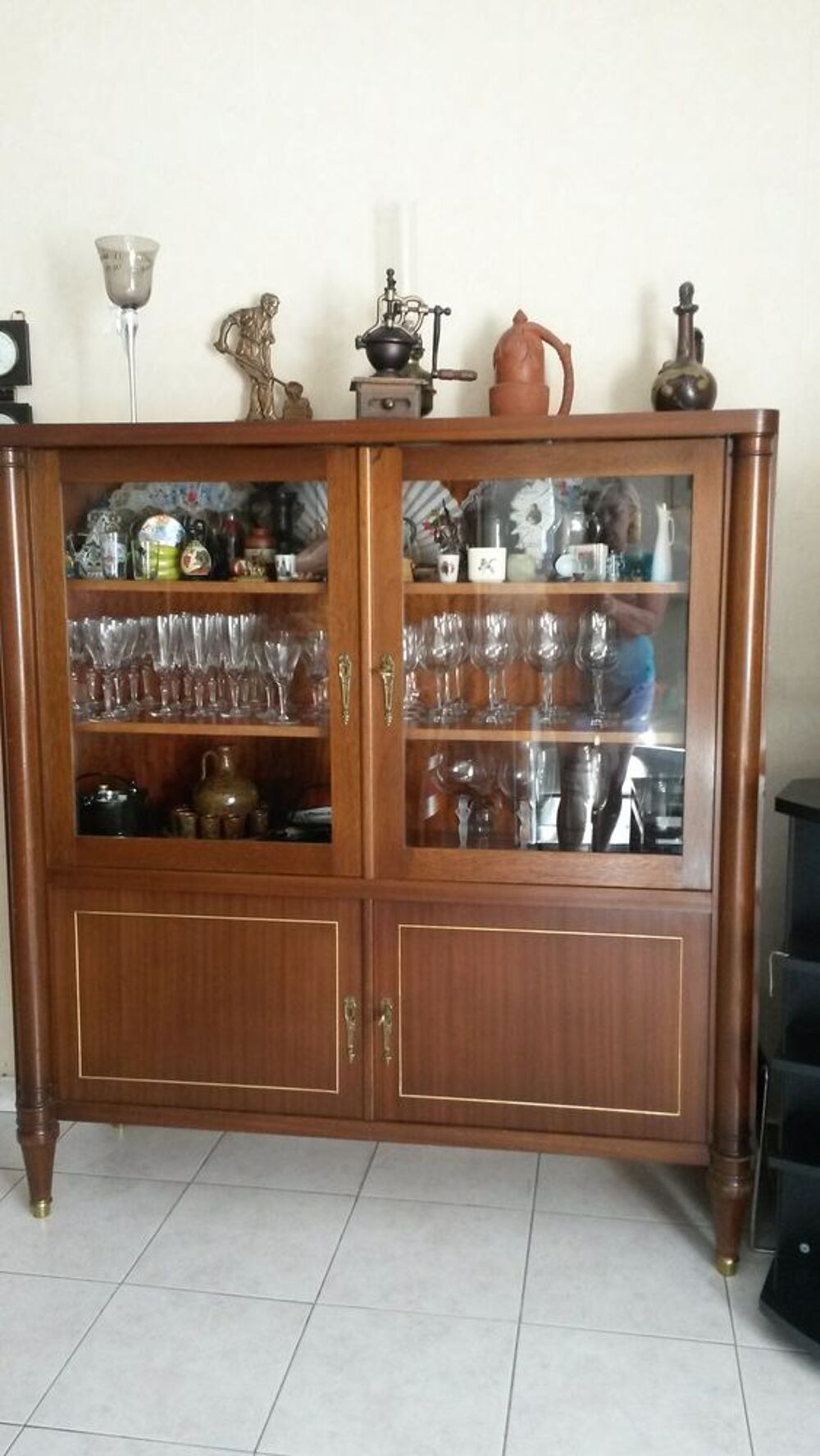 Meuble vitrine style Empire acajou Meubles