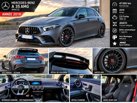 Mercedes Classe A 35 Mercedes-AMG 7G-DCT Speedshift AMG 4Matic 2019 occasion Valence 26000