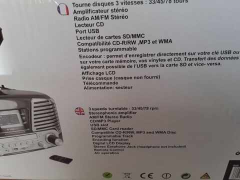 Tourne-disque 3 V, lecteur CD, radio, encodeur type TD 79 NM 0 Dijon (21)