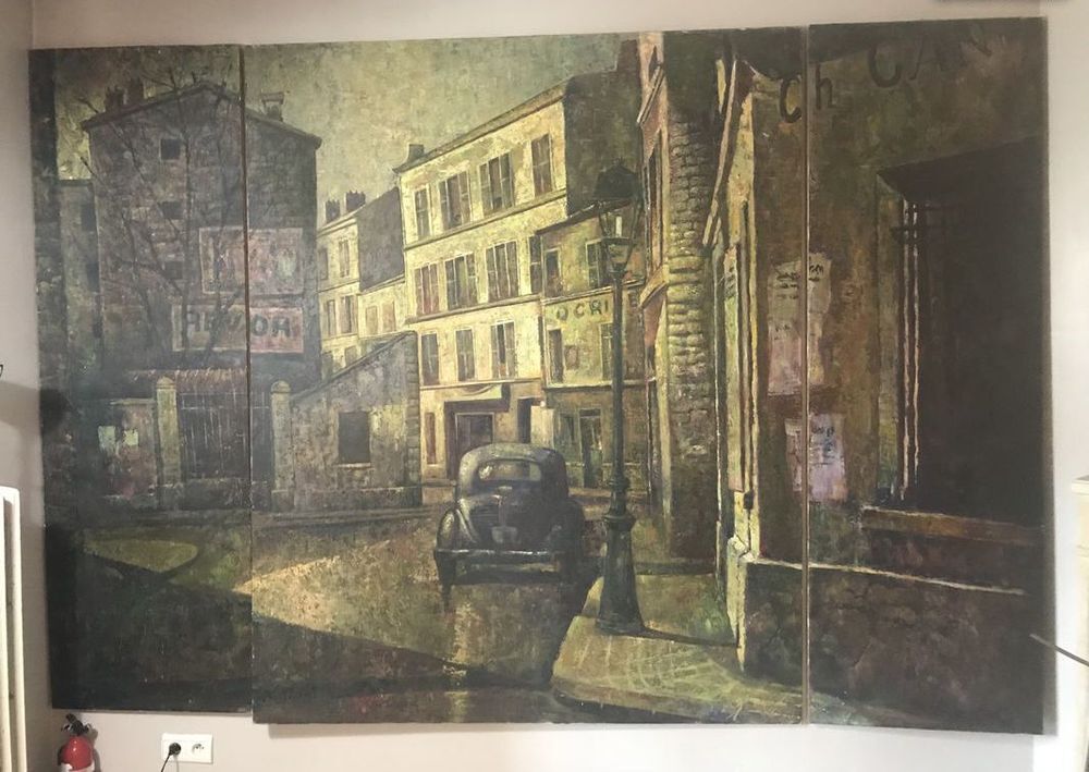 Tr&egrave;s beau triptyque d'artiste grandes dimensions Décoration