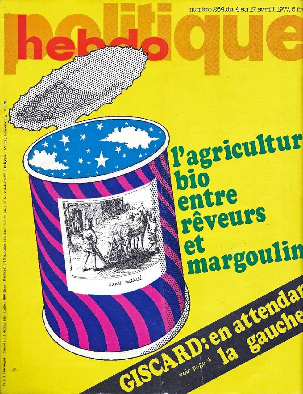 POLITIQUE HEBDO Magazine n&deg;264 1977 L'agriculture Bio Livres et BD