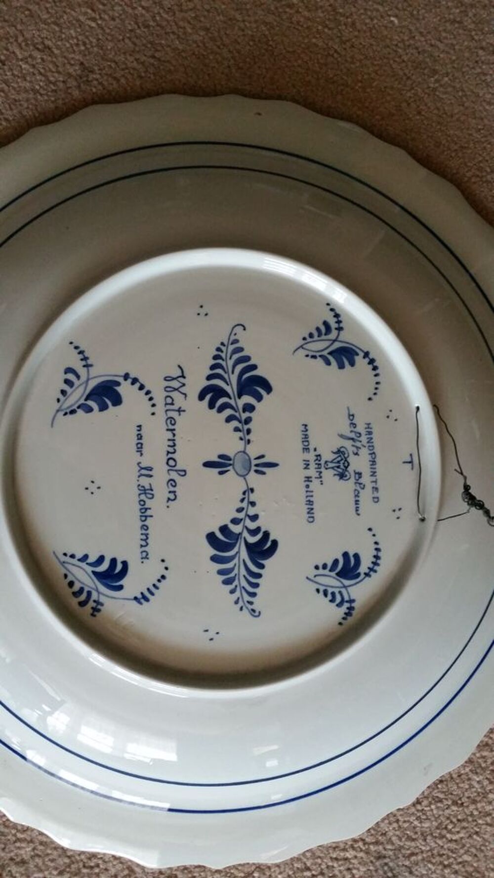 Assiette d&eacute;corative murale Delft RAM Décoration