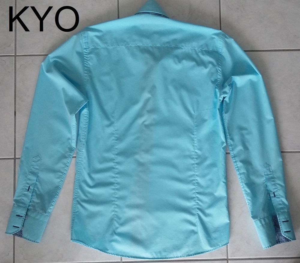 Two Boxs PARIS -Chemise homme manches longues bleu, taille S Vêtements