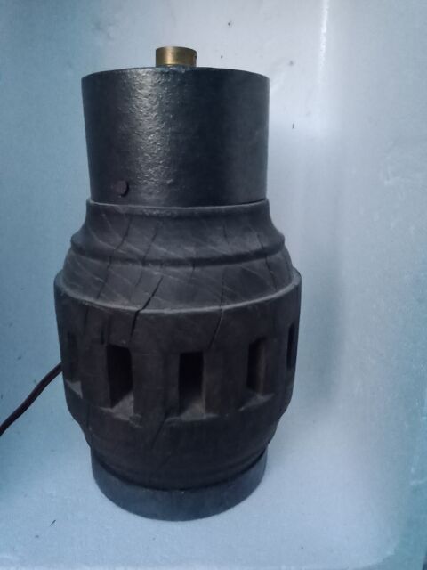 Ancien moyeu de roue de charrette monté en lampe 25 Beauchamp (95)