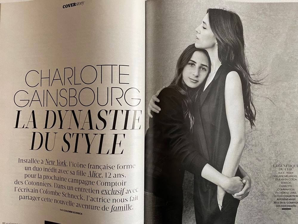 MADAME FIGARO _ Charlotte Gainsbourg avec sa Fille Alice Livres et BD