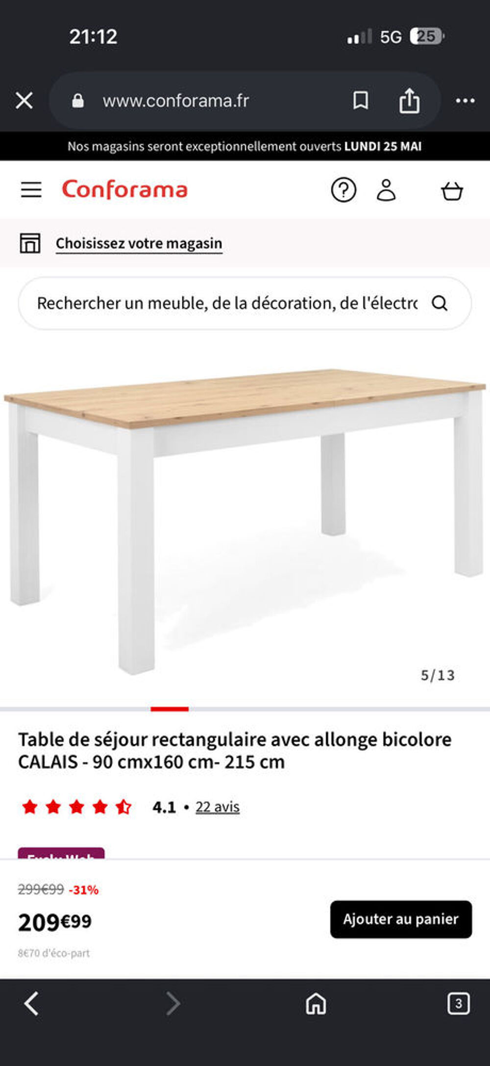 table conforama Meubles