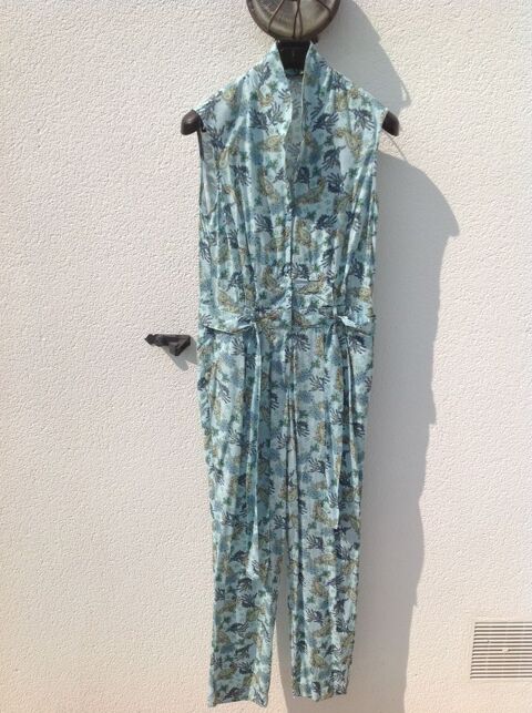 Combi-pantalon femme IKKS, turquoise  motifs floraux neuve 65 La Bernerie-en-Retz (44)