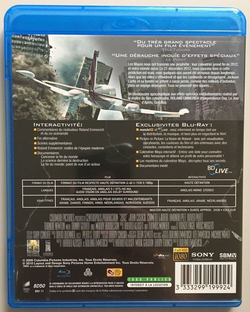 Blu-ray (bluray / DVD) 2012 DVD et blu-ray