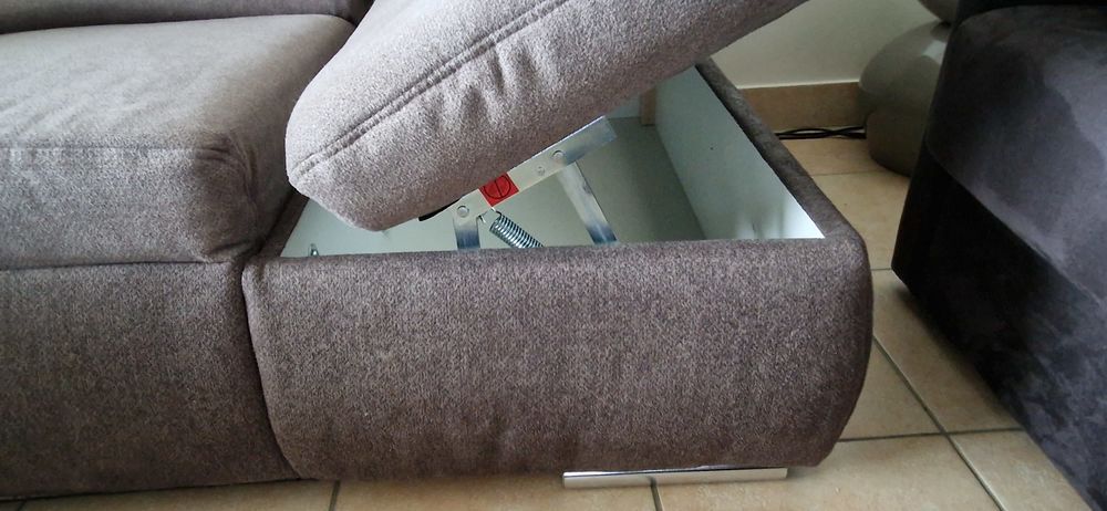 Canap&eacute; d'angle convertible Conforama VALENCIA 4 places taupe Meubles