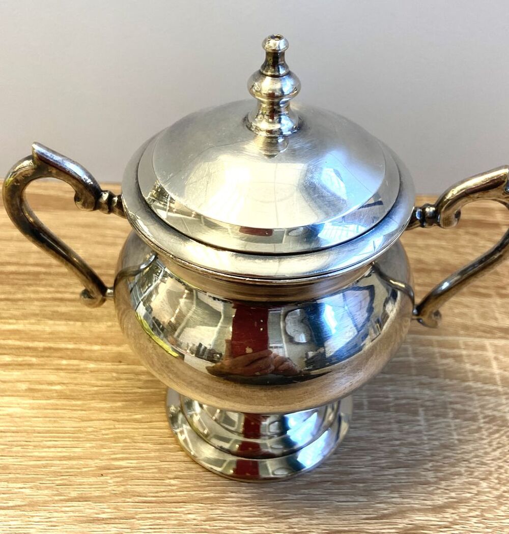 Pot &agrave; Sucres Sucrier Style Louis XVI Rocaille Bronze Argent 