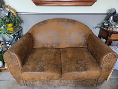 Canap� 2 places fixe style club en microsuede (camif). 170 Nantes (44)