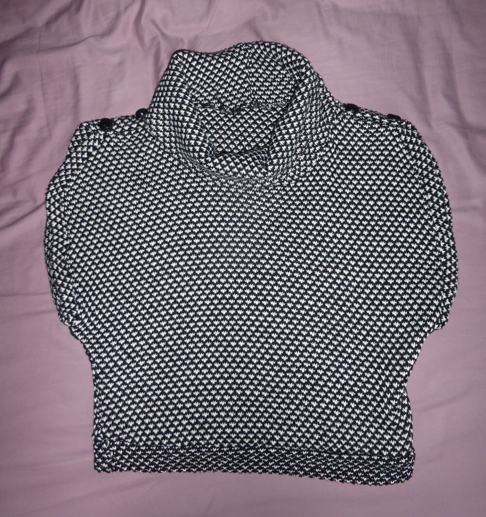 PULL MOUCHETE NOIR/BLANC - taille 40 Vêtements
