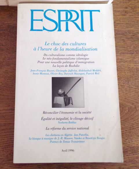 Revue Esprit n 4 avril 1996 le choc des cultures  l' heure 5 Laval (53)