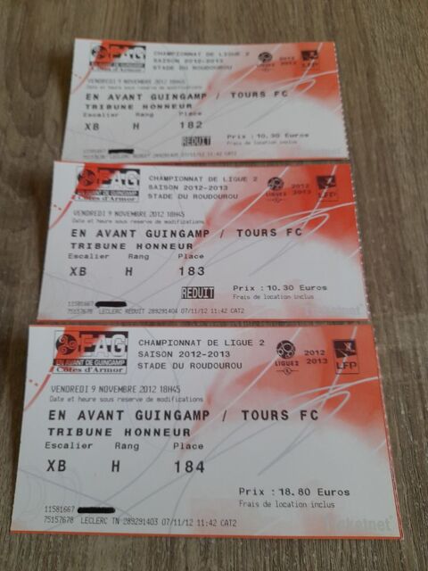 Billets de Foot - 7 5 Tours (37)