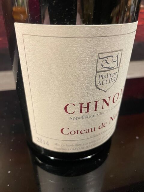 1 Bt CHINON Coteau de Noir� 2014 Philippe ALLIET 58 Vigneux-sur-Seine (91)