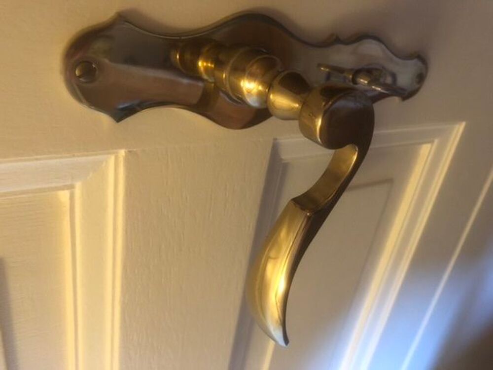 Poign&eacute;e massive de porte int&eacute;rieure en laiton dor&eacute; Bricolage