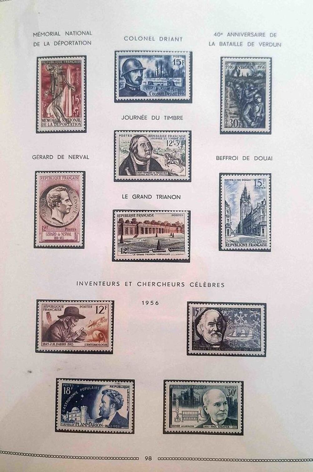 S&eacute;rie de timbres de collection de France G11 