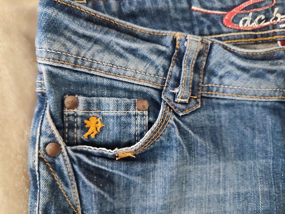 Jean Five Units Taille 38 bleu denim d&eacute;lav&eacute; Vêtements